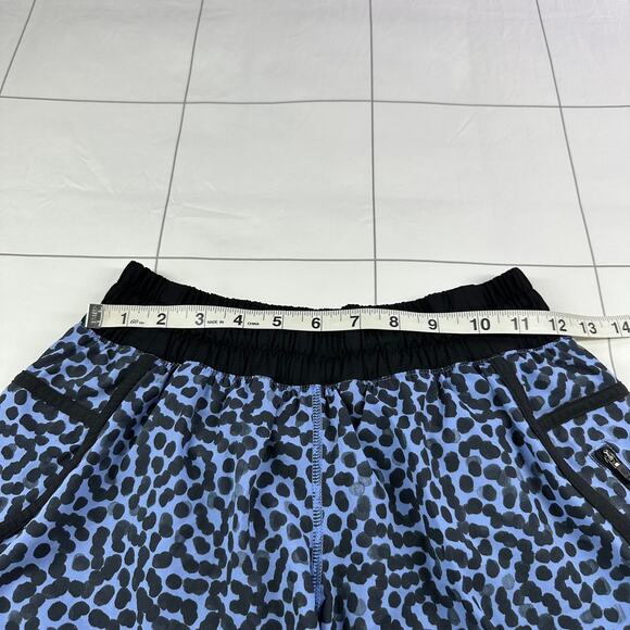 Lululemon Shorts Womens 6 Blue Black Tracker Ace Spot Lullaby Athletic Gym Run - Picture 6 of 10